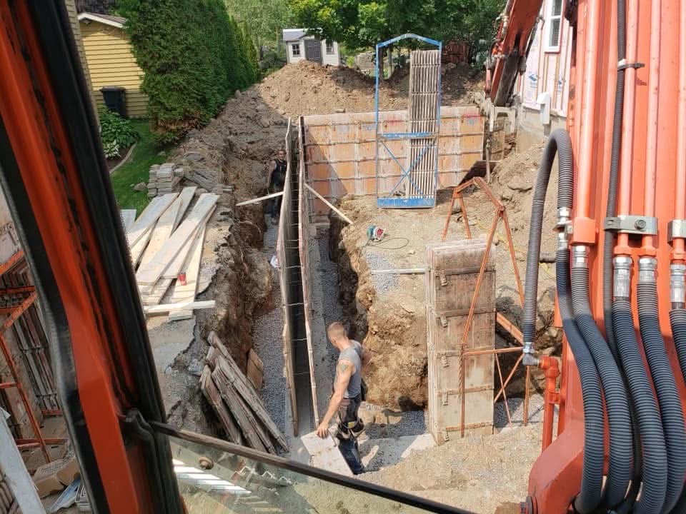 Fondations - réalisation Excavation Coffrage LB